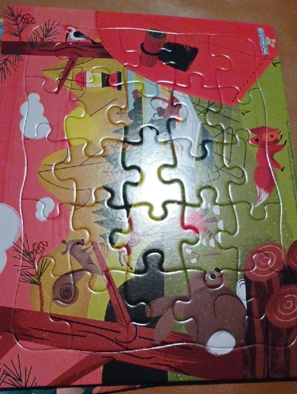 - PlayMonster Puzzle Game Box - Teal, Brown, Yellow